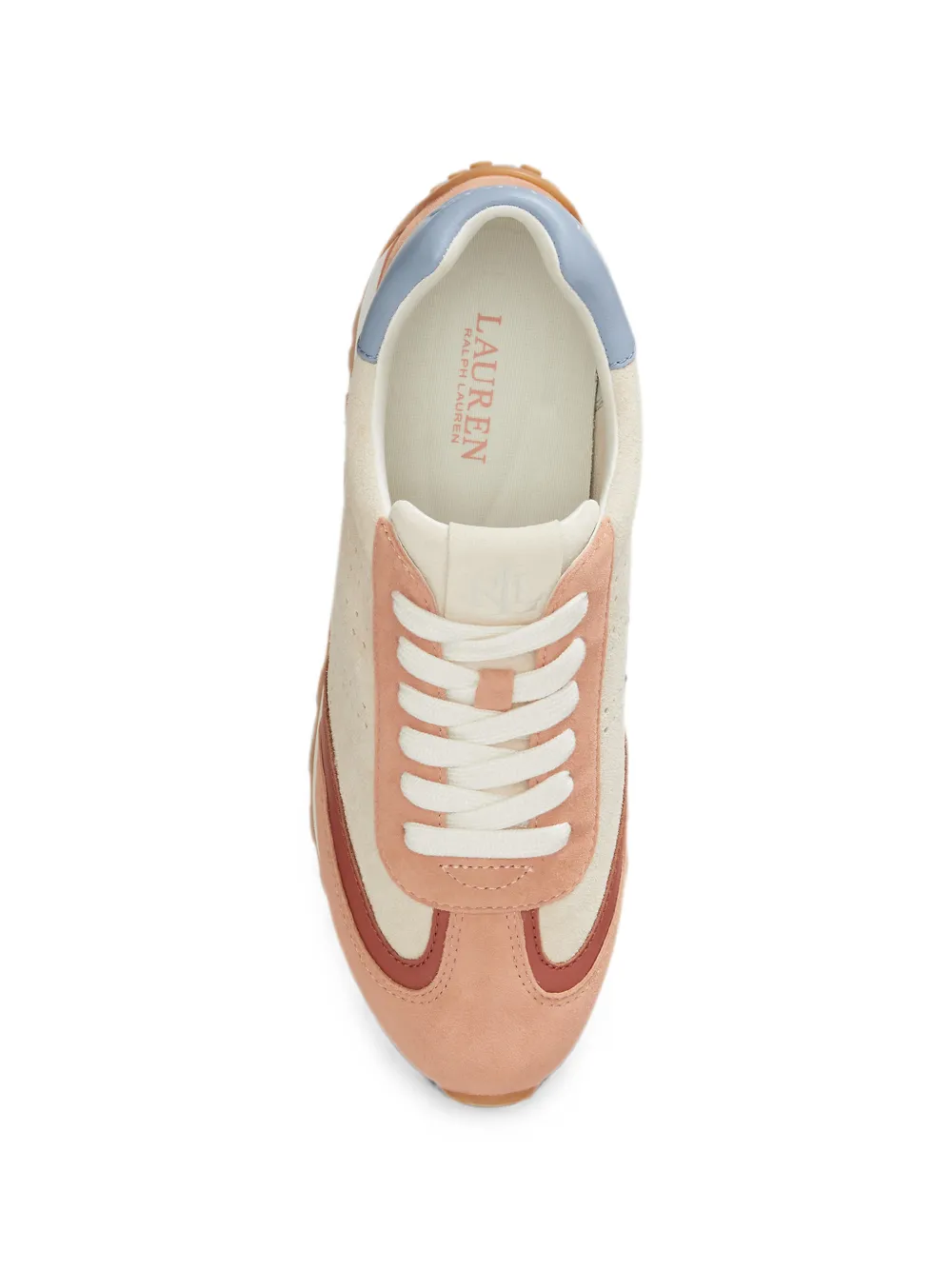 Lauren Ralph Lauren perforated leather sneakers Roze