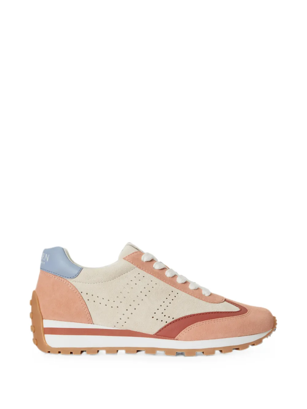 Lauren Ralph Lauren perforated leather sneakers - Rosa