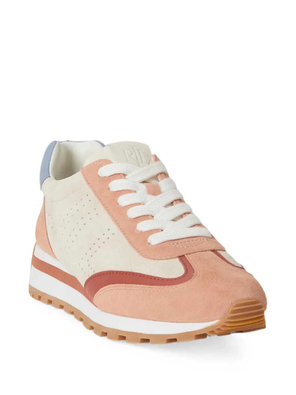 Lauren Ralph Lauren perforated leather sneakers Roze