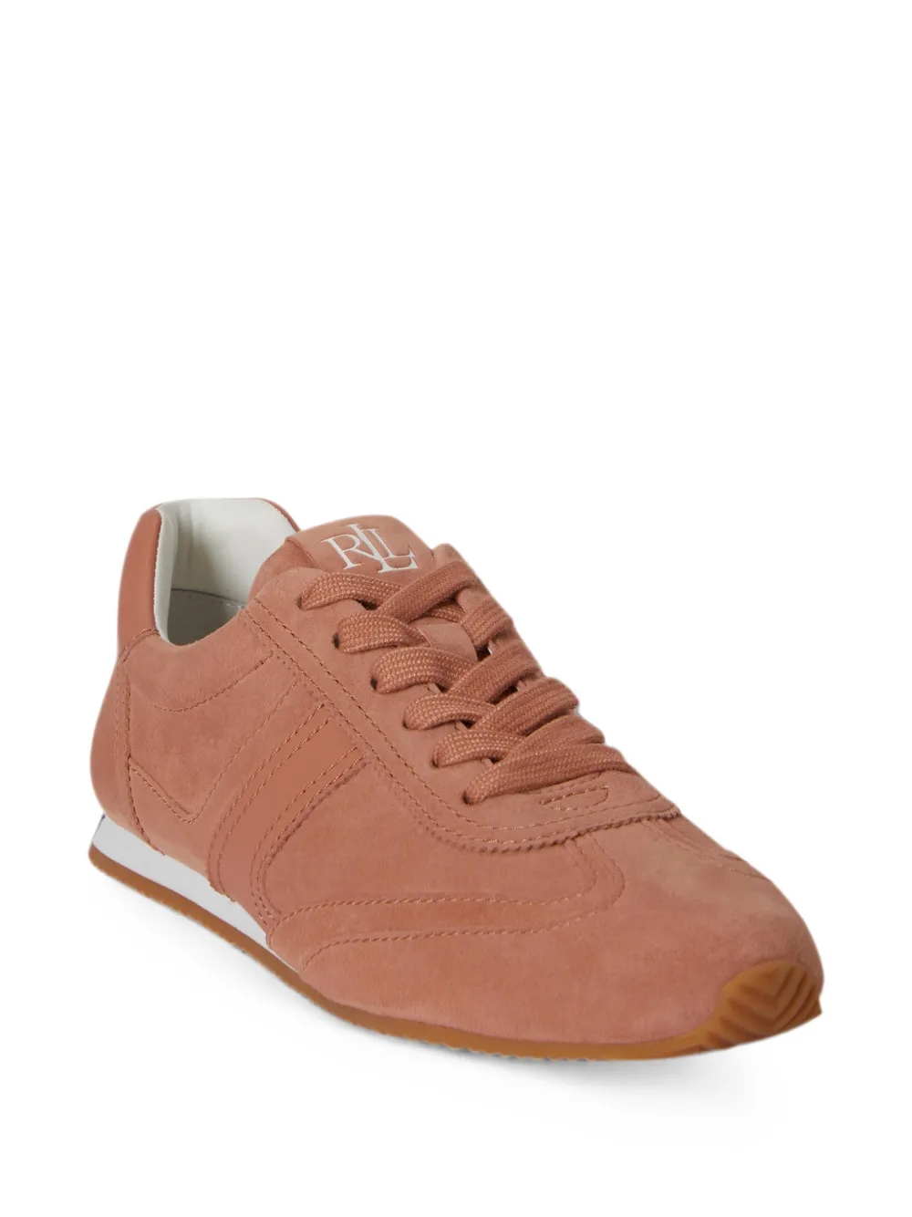 Lauren Ralph Lauren Dani suede leather sneakers Roze