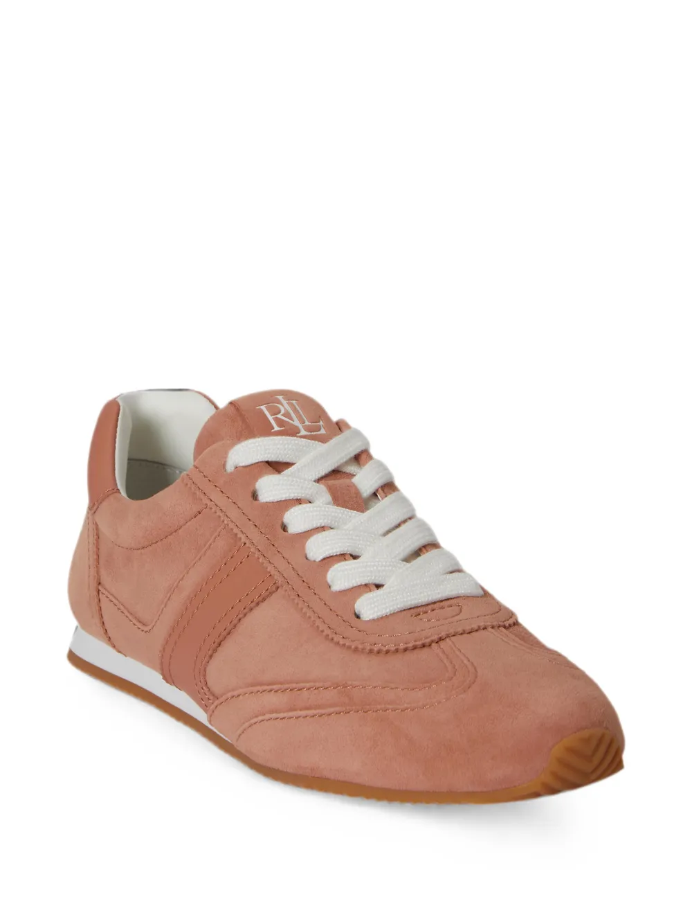 Lauren Ralph Lauren Dani suede leather sneakers Roze