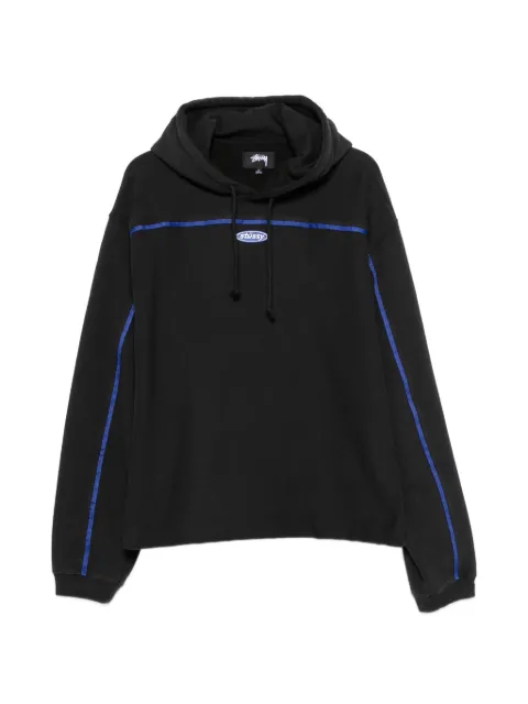 Stüssy logo-patch tape-trim hoodie