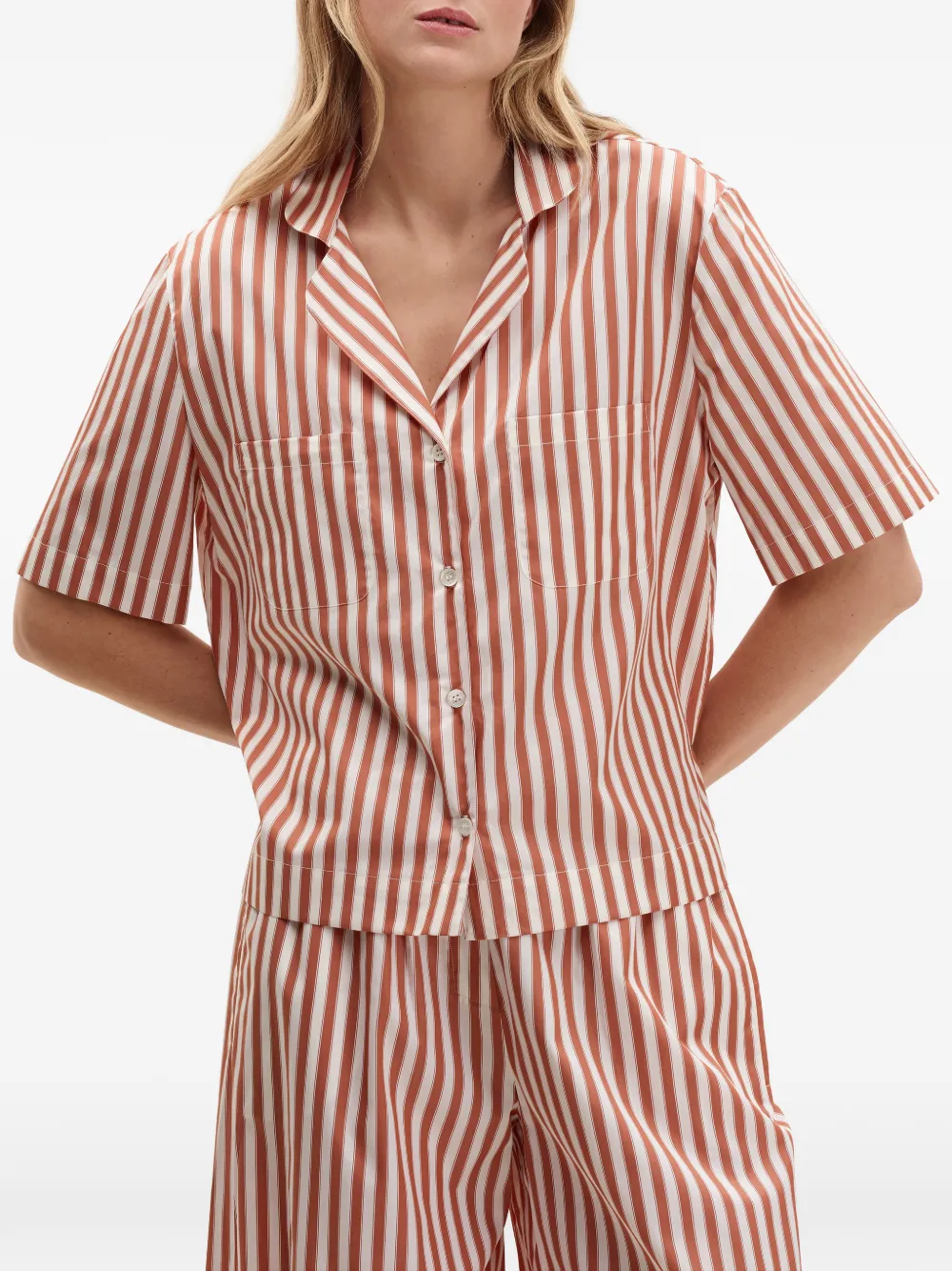 ERES Régent gestreepte blouse Rood