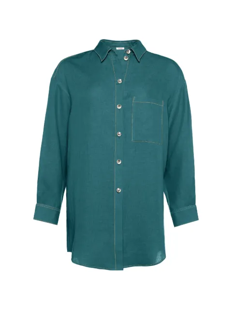 ERES contrast-stitch chest-pocket shirt