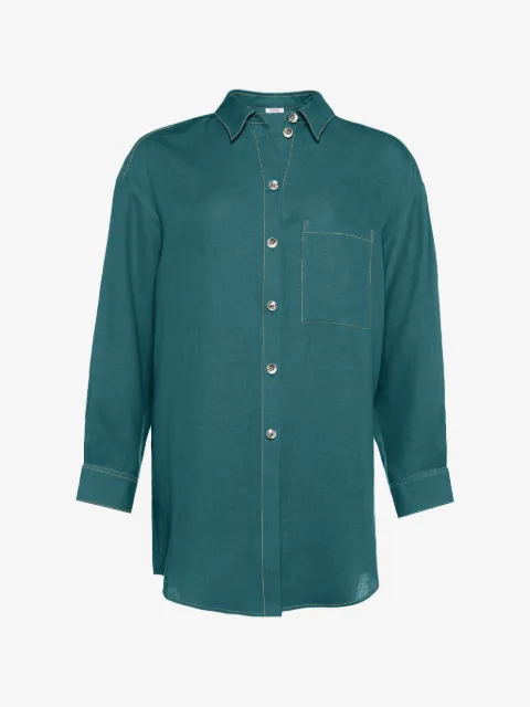 ERES Flashing contrast-stitch chest-pocket shirt