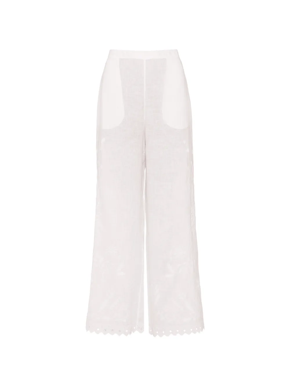 ERES Albatre Leinenhose mit Stickerei - Weiß