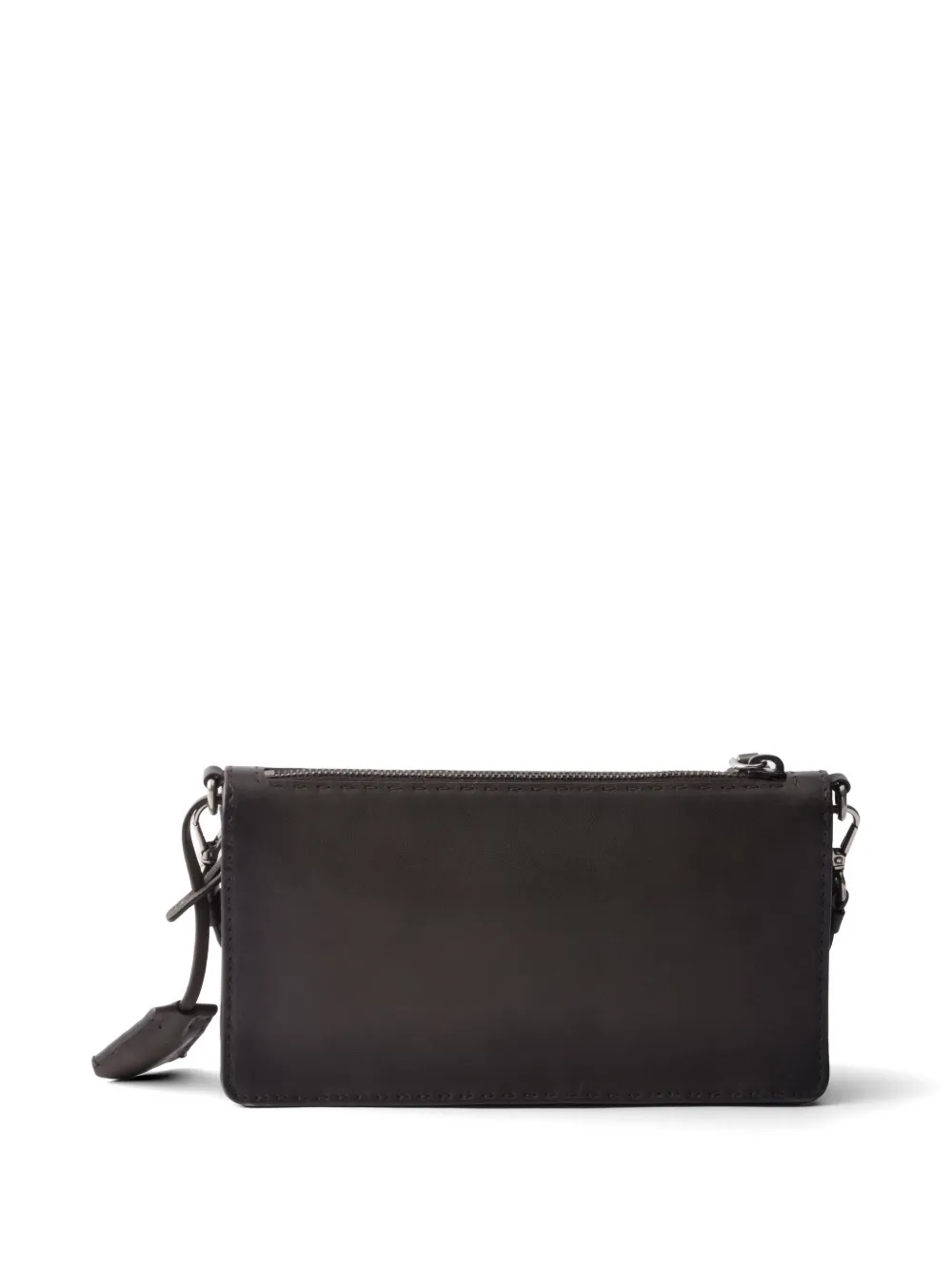 Prada Leren buidel met antiek-effect Grijs
