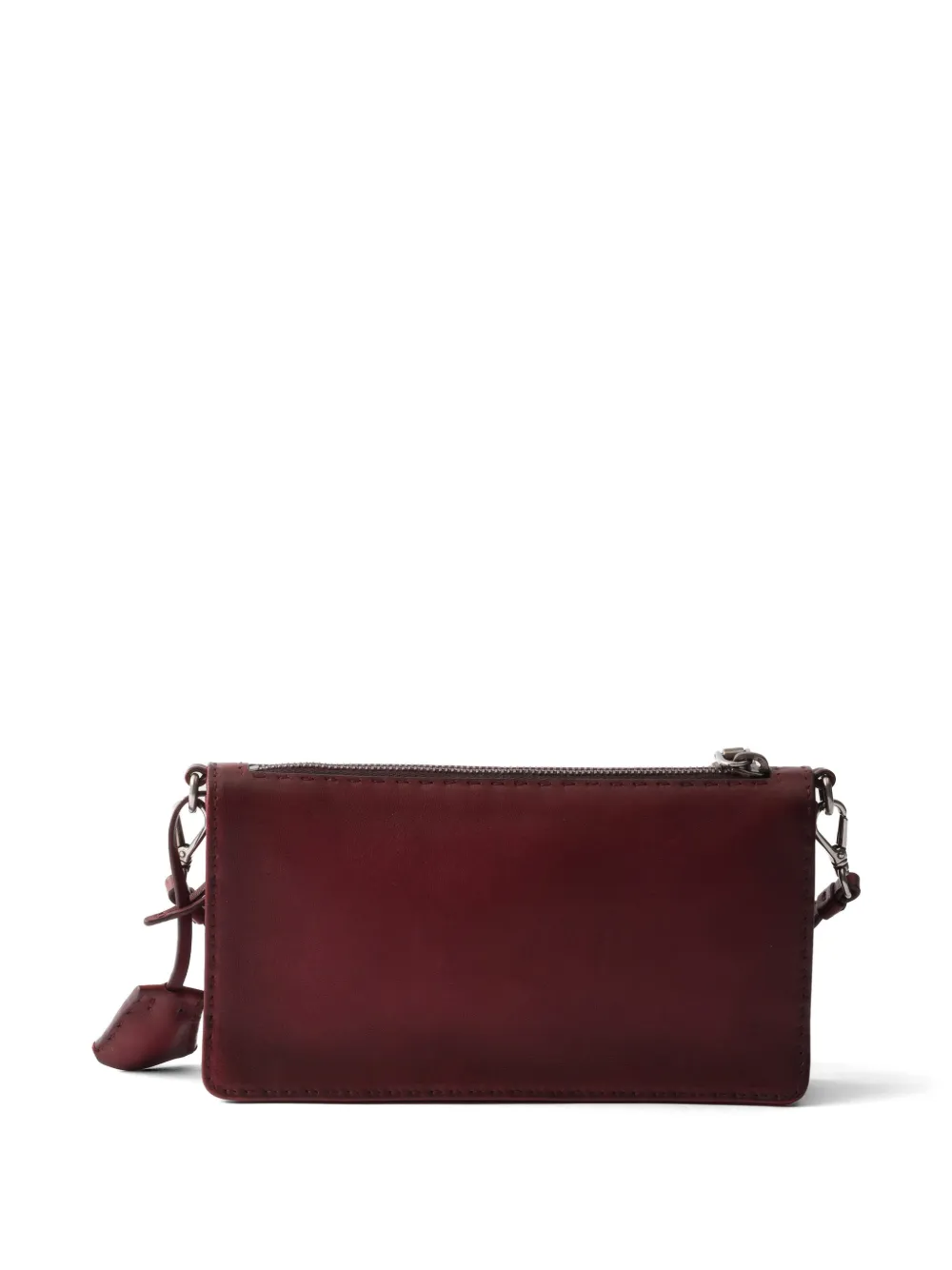 Prada Leren buidel met antiek-effect Rood