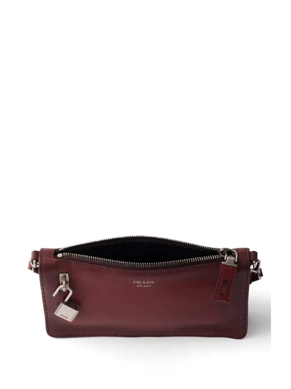 Prada Leren buidel met antiek-effect Rood