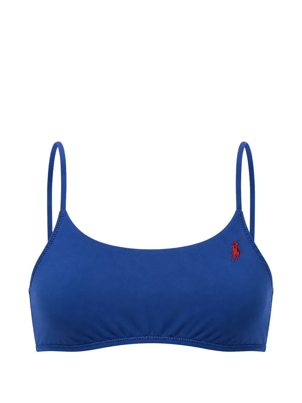 Polo Ralph Lauren logo-embroidered bikini top - Blu