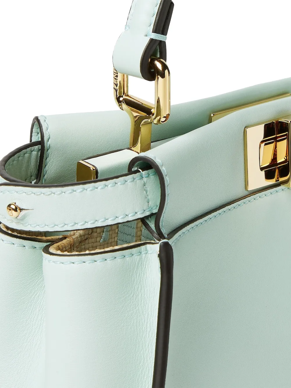 FENDI Peekaboo leren schoudertas Blauw