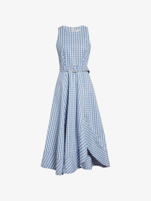 Cinq A Sept Zelda gingham-check midi dress