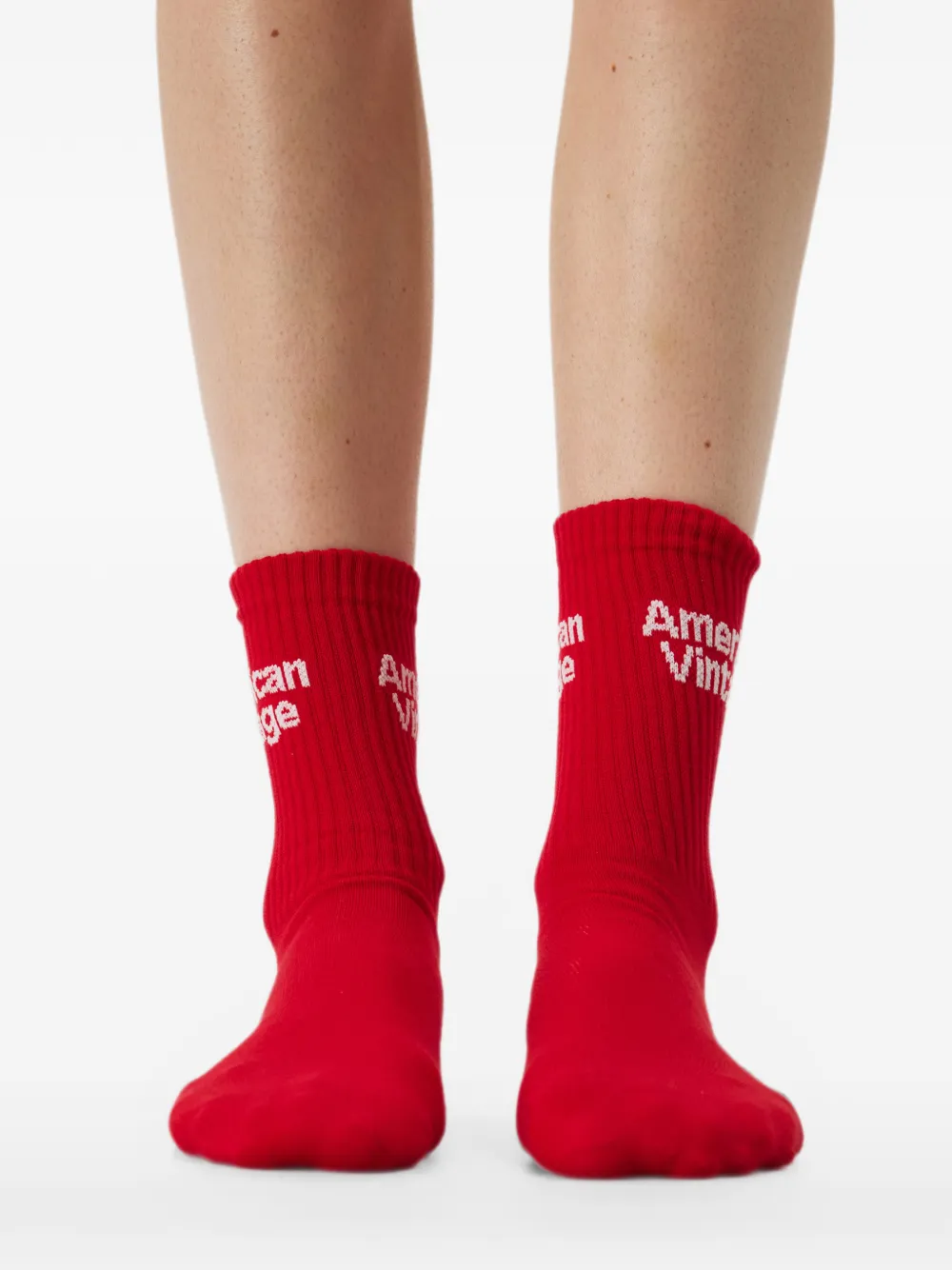 American Vintage Clypsun geribbelde sokken Rood