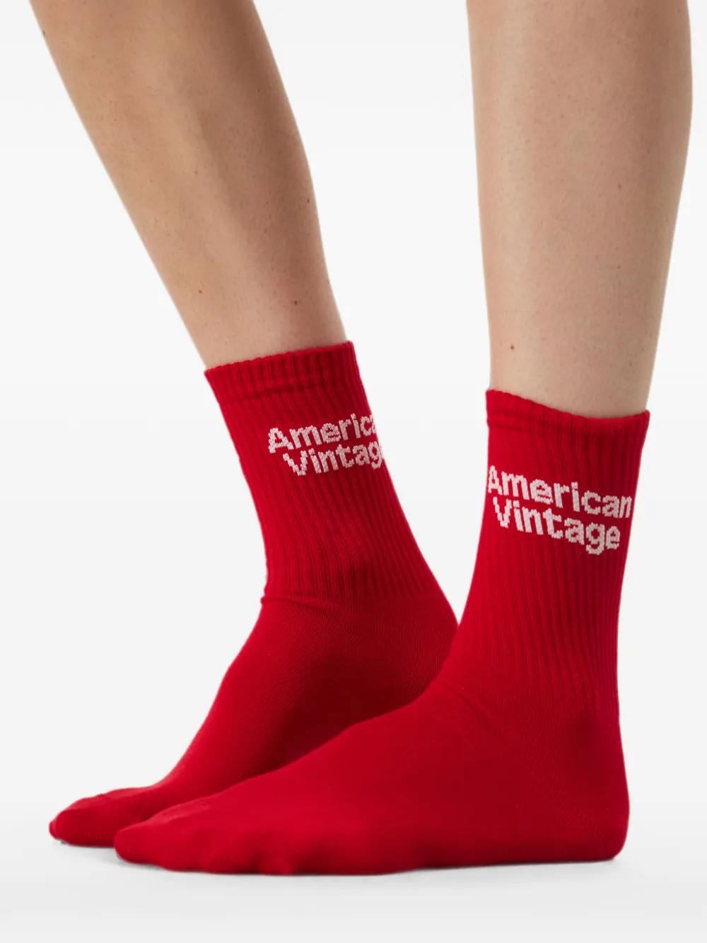 American Vintage Clypsun geribbelde sokken Rood