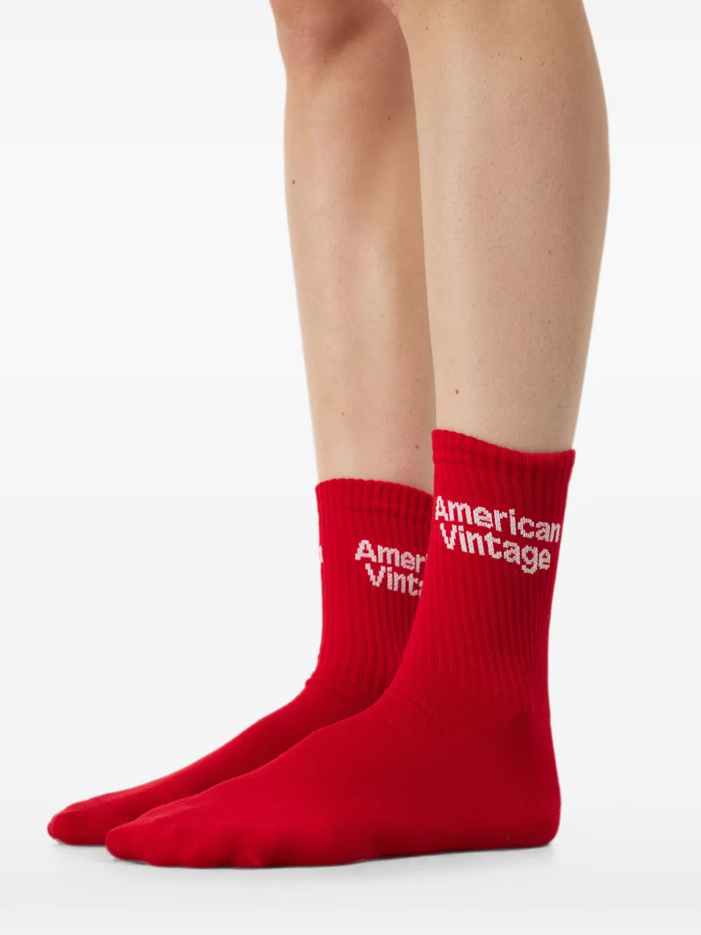 American Vintage Clypsun geribbelde sokken Rood