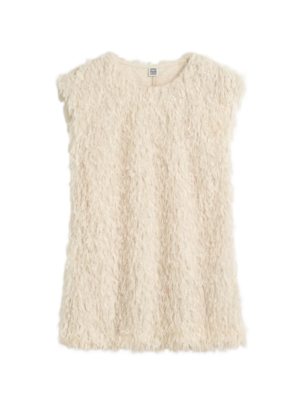 TOTEME Jersey top met veren Beige