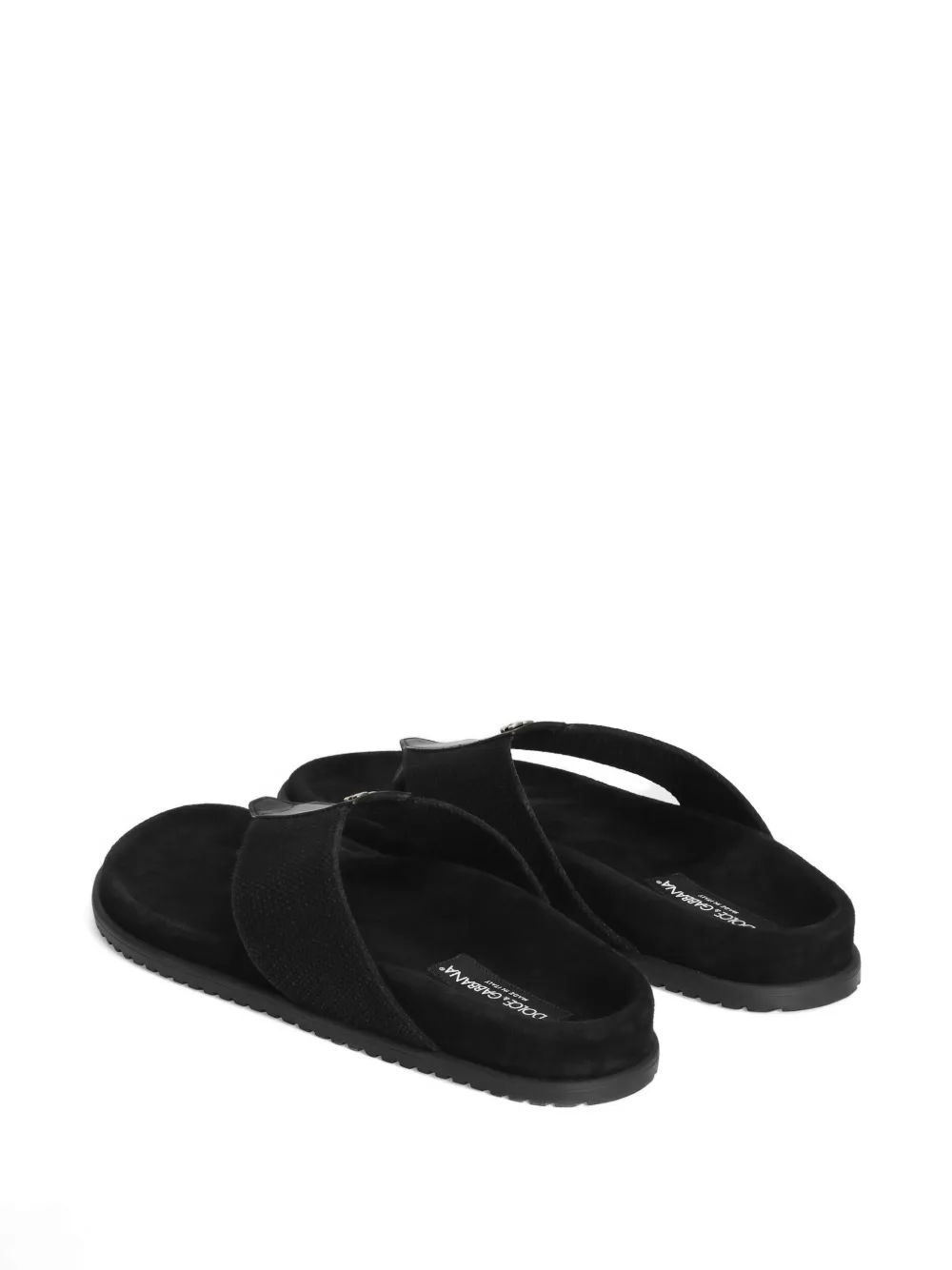 Dolce & Gabbana logo-plaque flip-flops Zwart