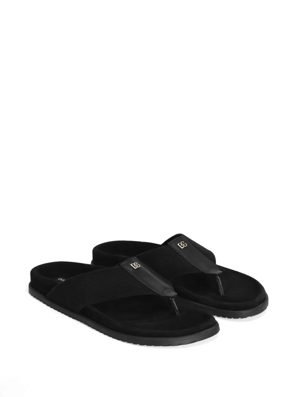 Dolce & Gabbana logo-plaque flip-flops Zwart