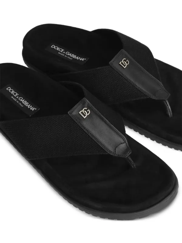 Dolce & Gabbana ロゴプレート サンダル | ブラック | FARFETCH JP