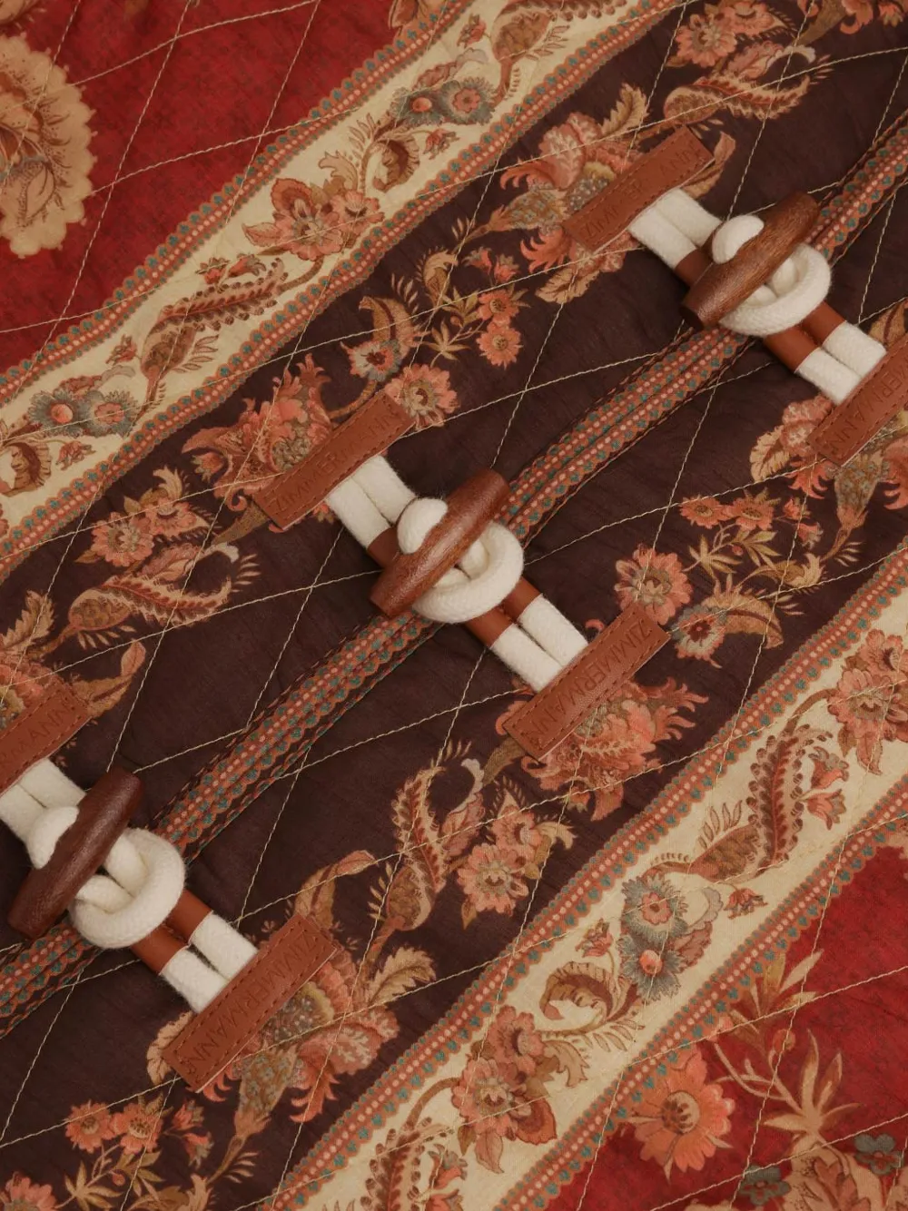 ZIMMERMANN Aster gewatteerd bomberjack met bloemenprint Rood