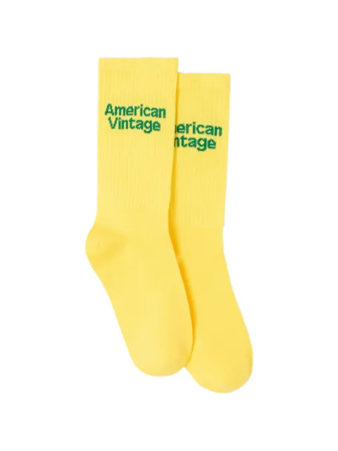 American Vintage Clypsun logo-intarsia socks