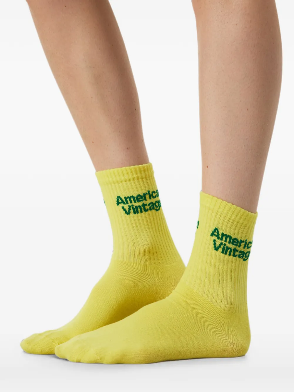 American Vintage Clypsun gebreid sokken met logo Geel