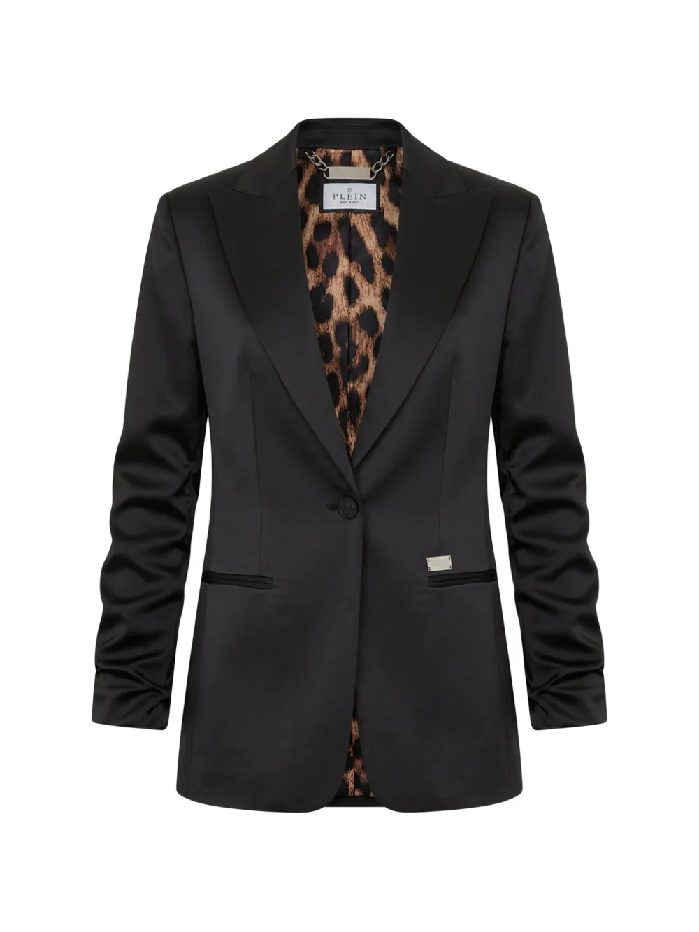 Philipp Plein cady ruched-sleeve blazer - Schwarz