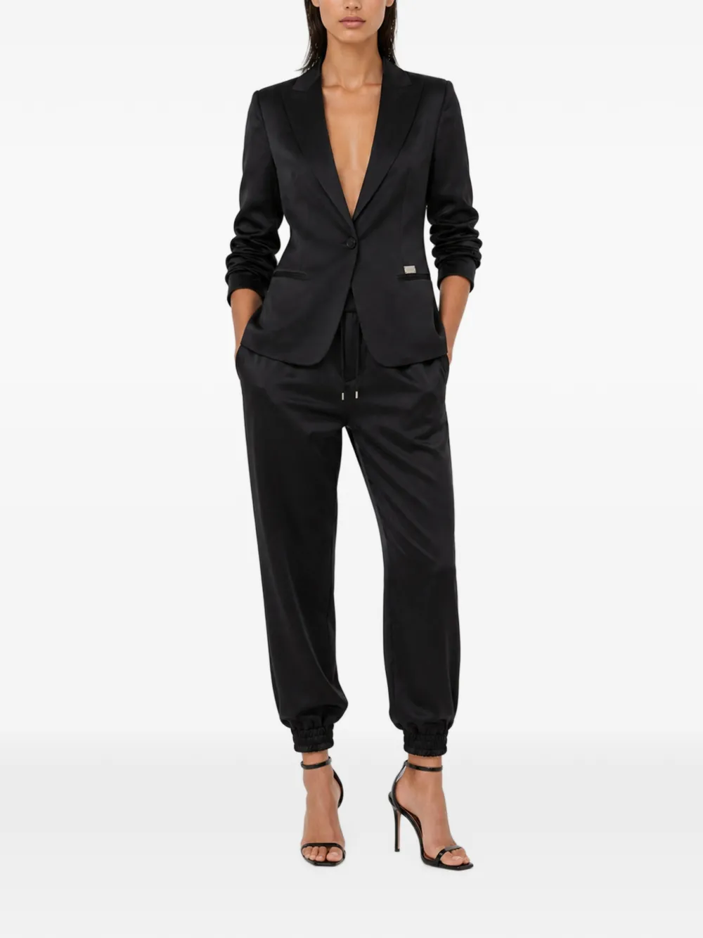 Philipp Plein Cady blazer met ruchemouwen Zwart