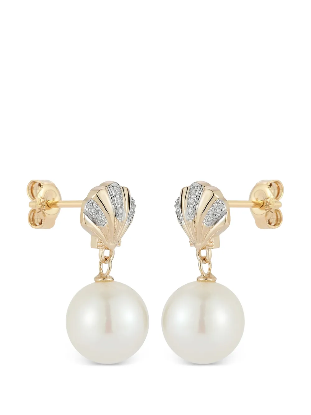 Mateo Petite Venus pearl and diamond earrings - Oro