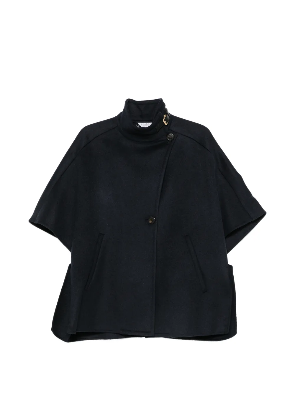 Max Mara Derrik buckle-detail high-neck cape - Blau