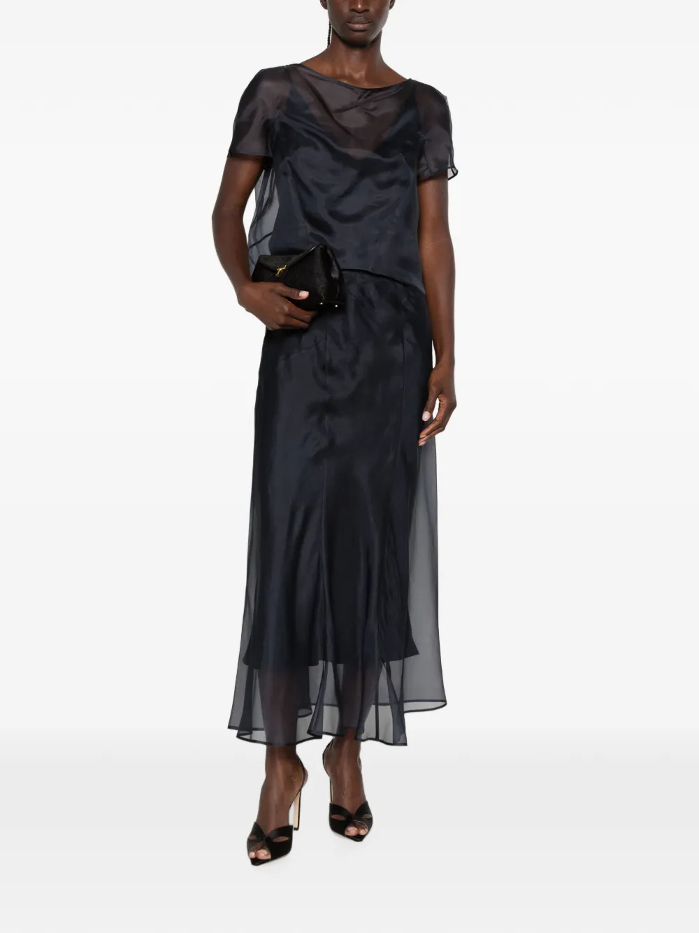 Max Mara Gelaagde blouse met doorzichtig vlak Blauw
