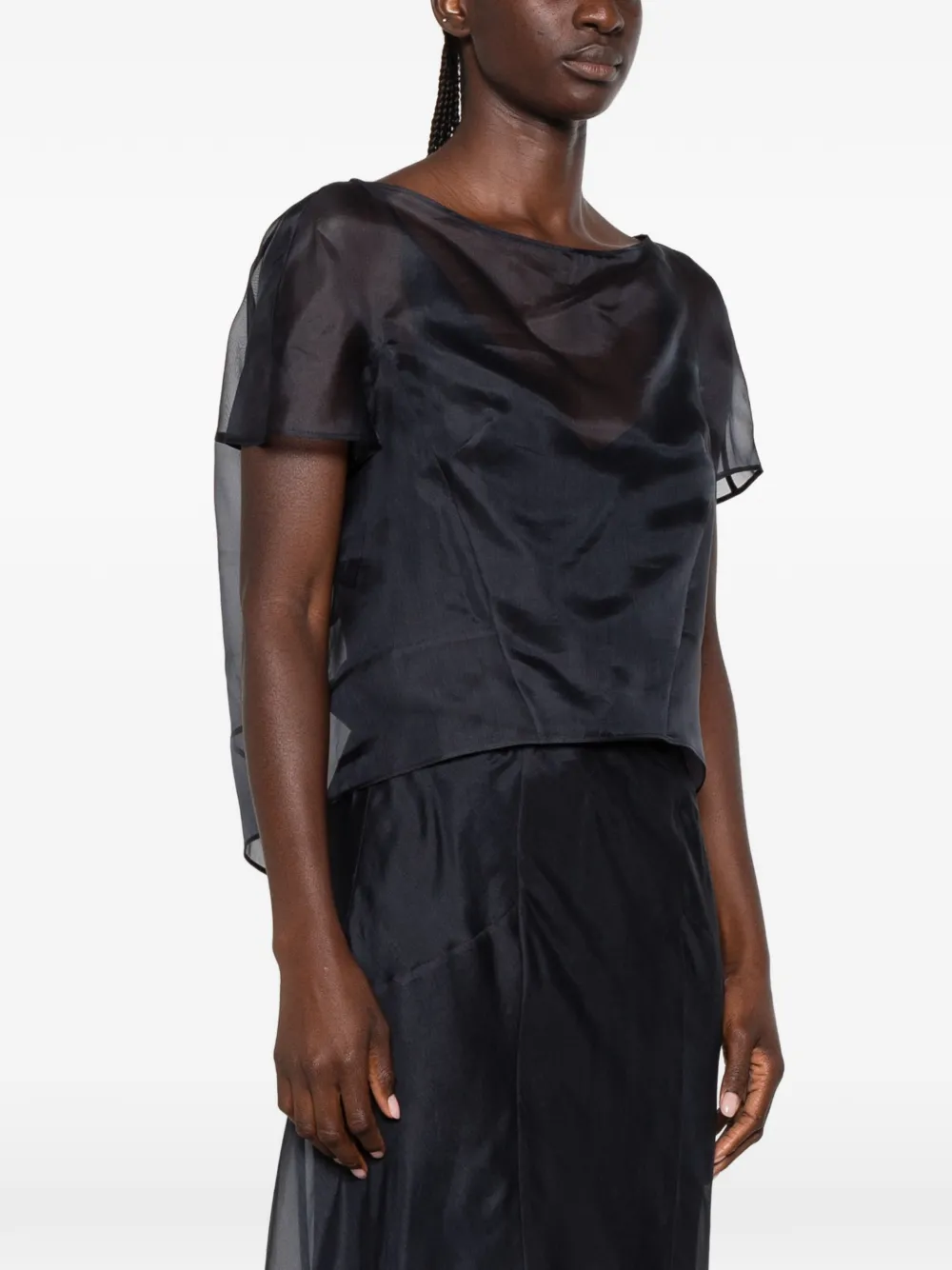 Max Mara Gelaagde blouse met doorzichtig vlak Blauw