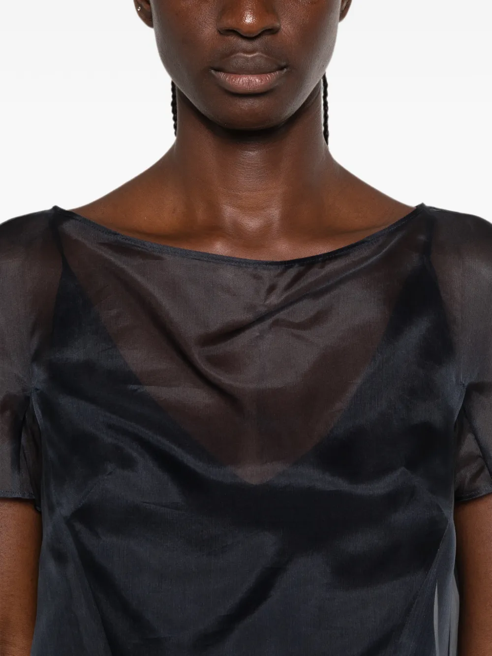 Max Mara Gelaagde blouse met doorzichtig vlak Blauw