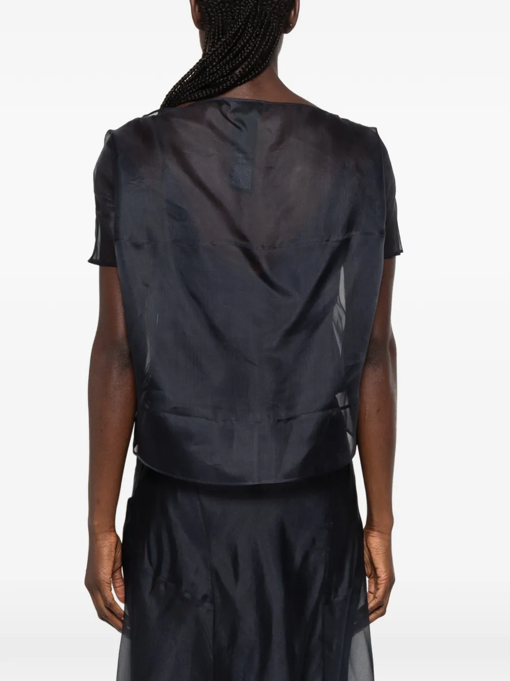 Max Mara Gelaagde blouse met doorzichtig vlak Blauw