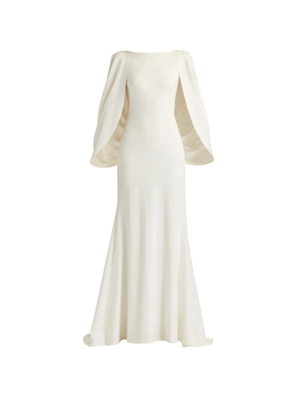 Tadashi Shoji Kairi Capelet cape-sleeved gathered-back maxi dress - Weiß