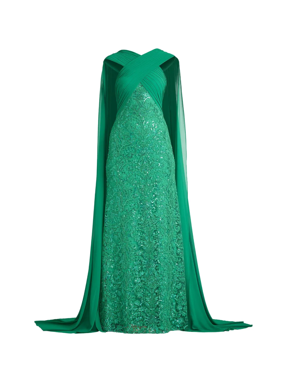 Tadashi Shoji sequin-embellished cape-sleeve dress - Grün