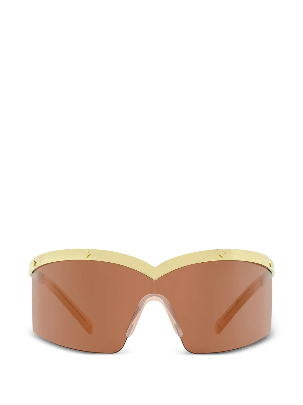 MCM stud-embellished shield sunglasses - Oro