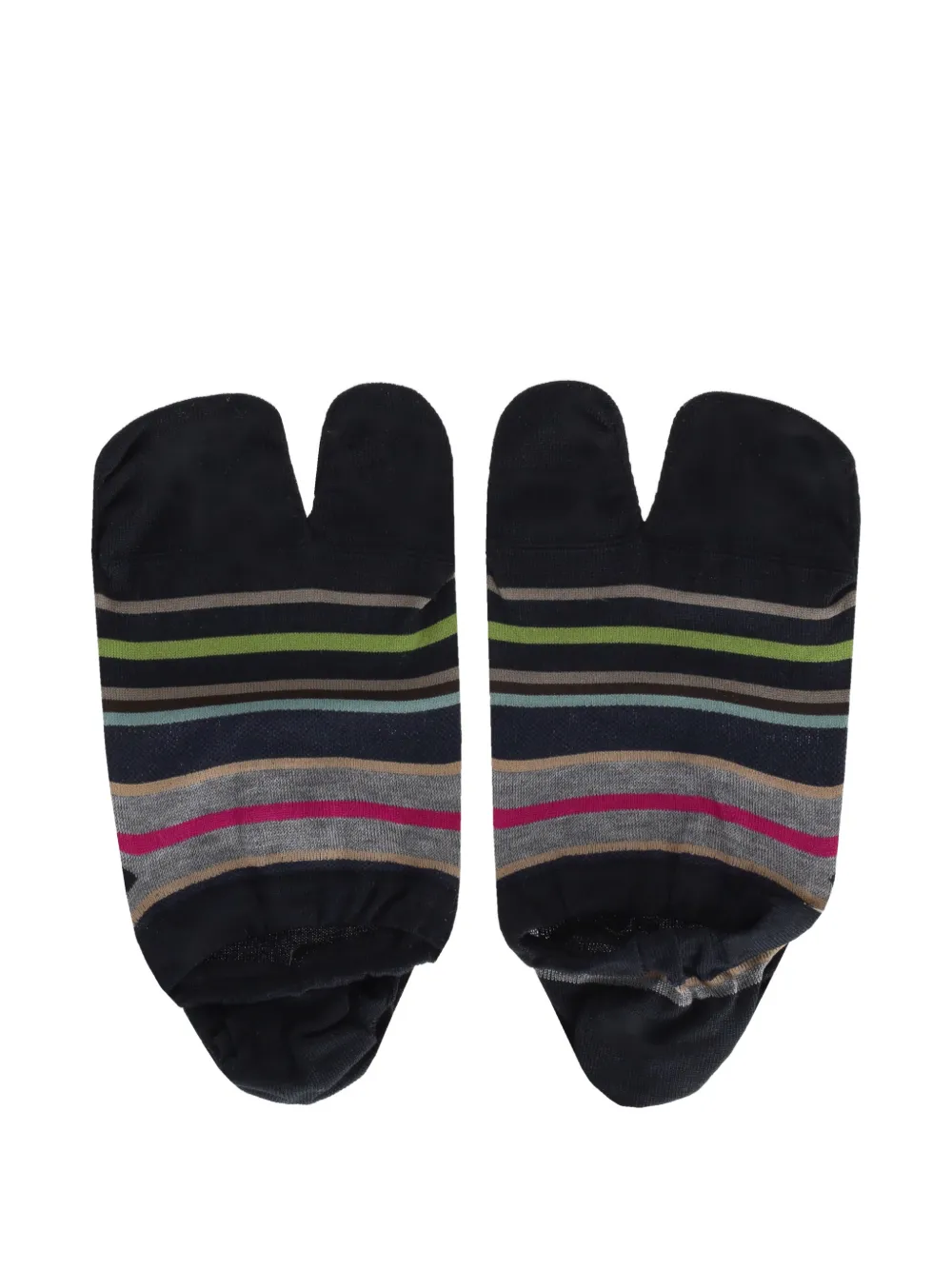 Antipast Stripe-pattern Tabi Socks In Black