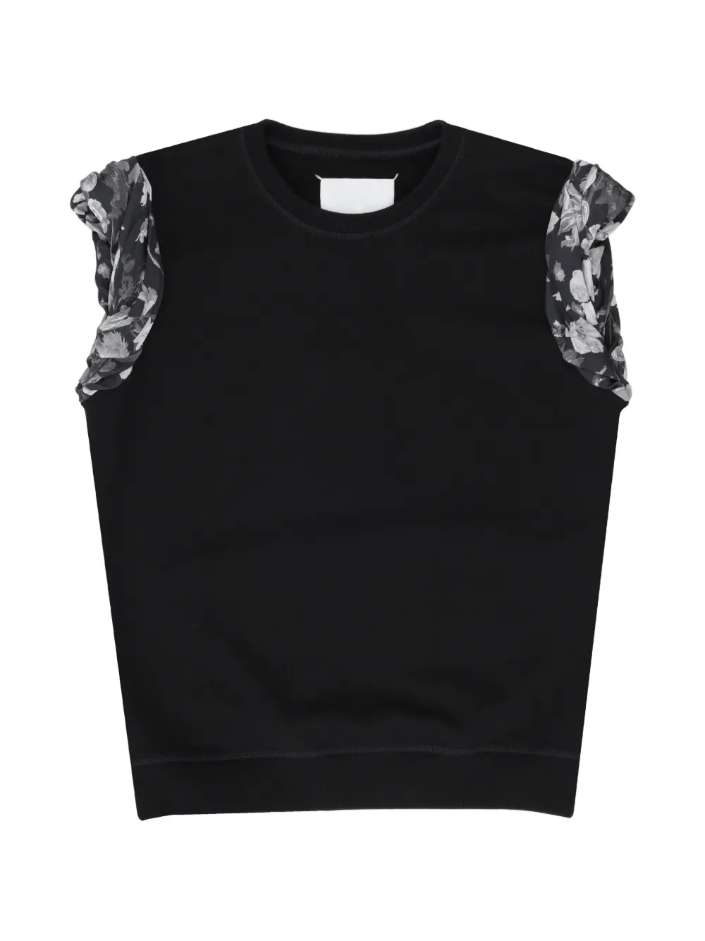 Maison Margiela floral-print ruffled sweatshirt - Schwarz