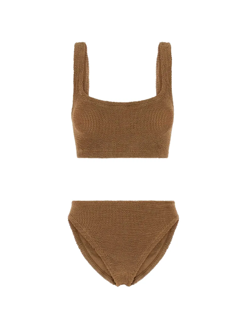 Hunza G Coverage Xandra crinkle-effect bikini - Marrone