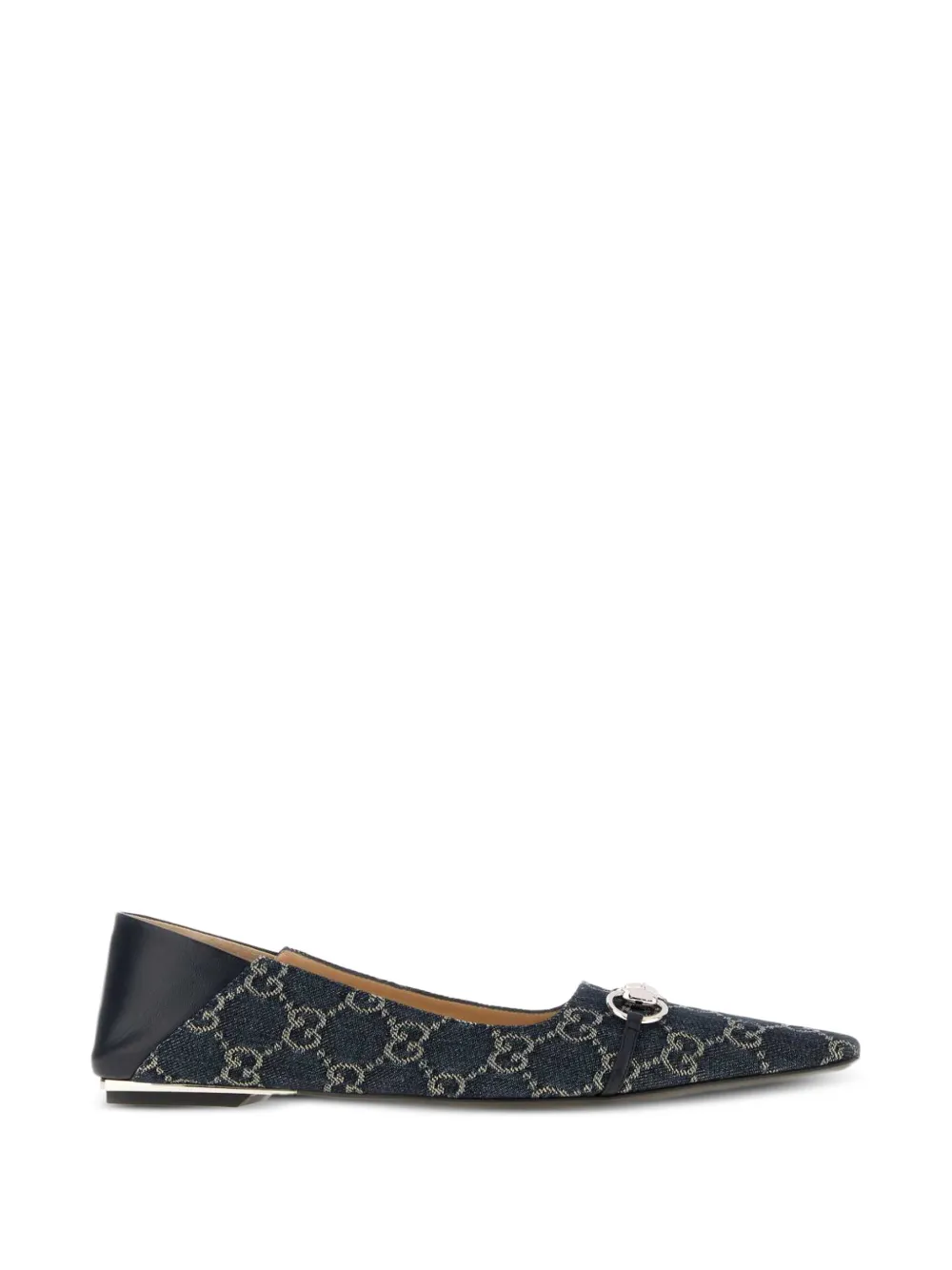 Gucci GG denim Vittoria ballet flats Blauw