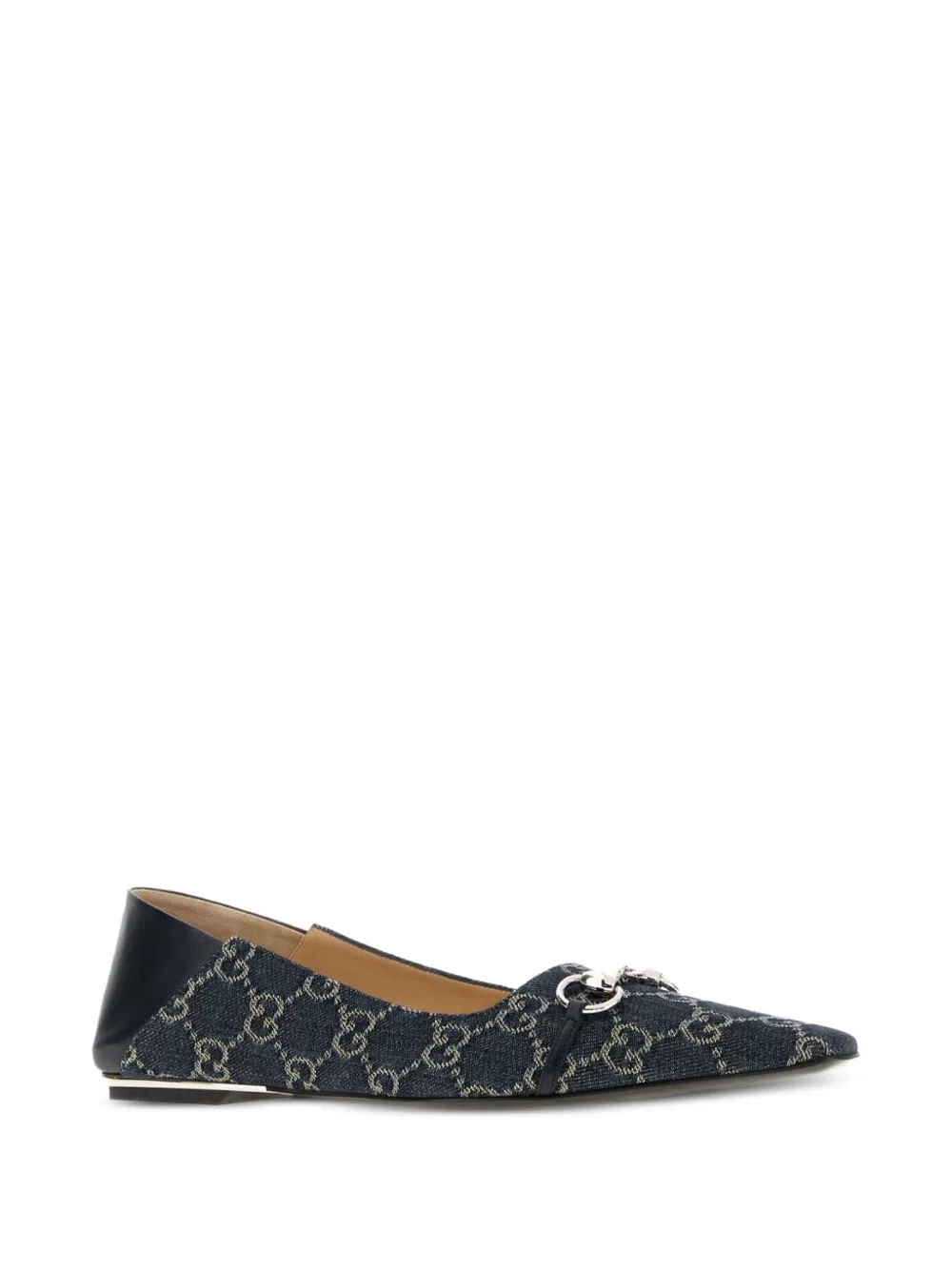 Gucci GG denim Vittoria ballet flats Blauw