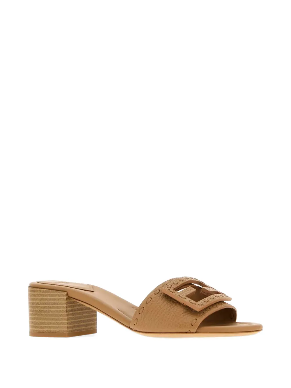 FENDI Baguette leather mules Beige