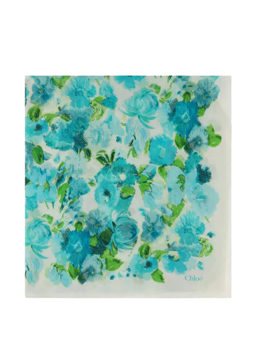 Chloé Sarong Wild Flowers a fiori - Blu