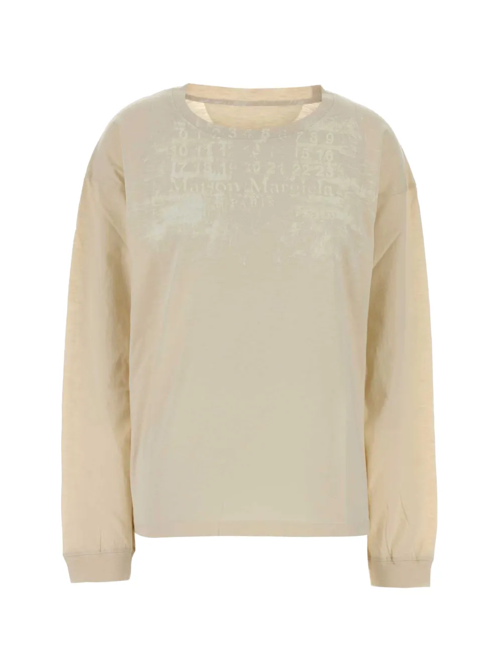 Maison Margiela T-shirt a maniche lunghe con logo - Toni neutri