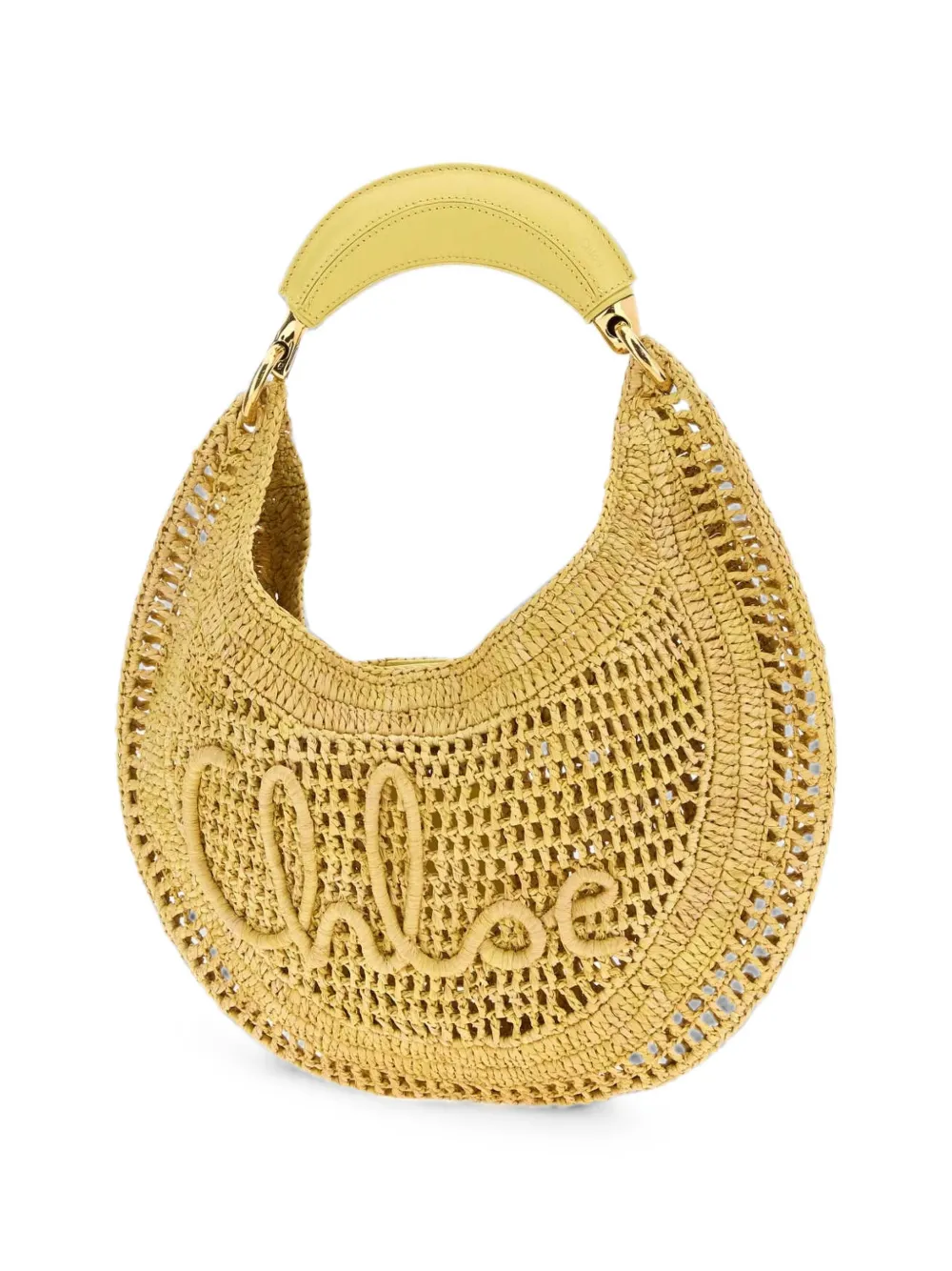 Chloé Summer Banana raffia tas Beige