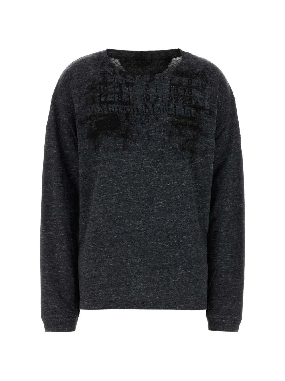Maison Margiela logo-print long-sleeve T-shirt - Grau