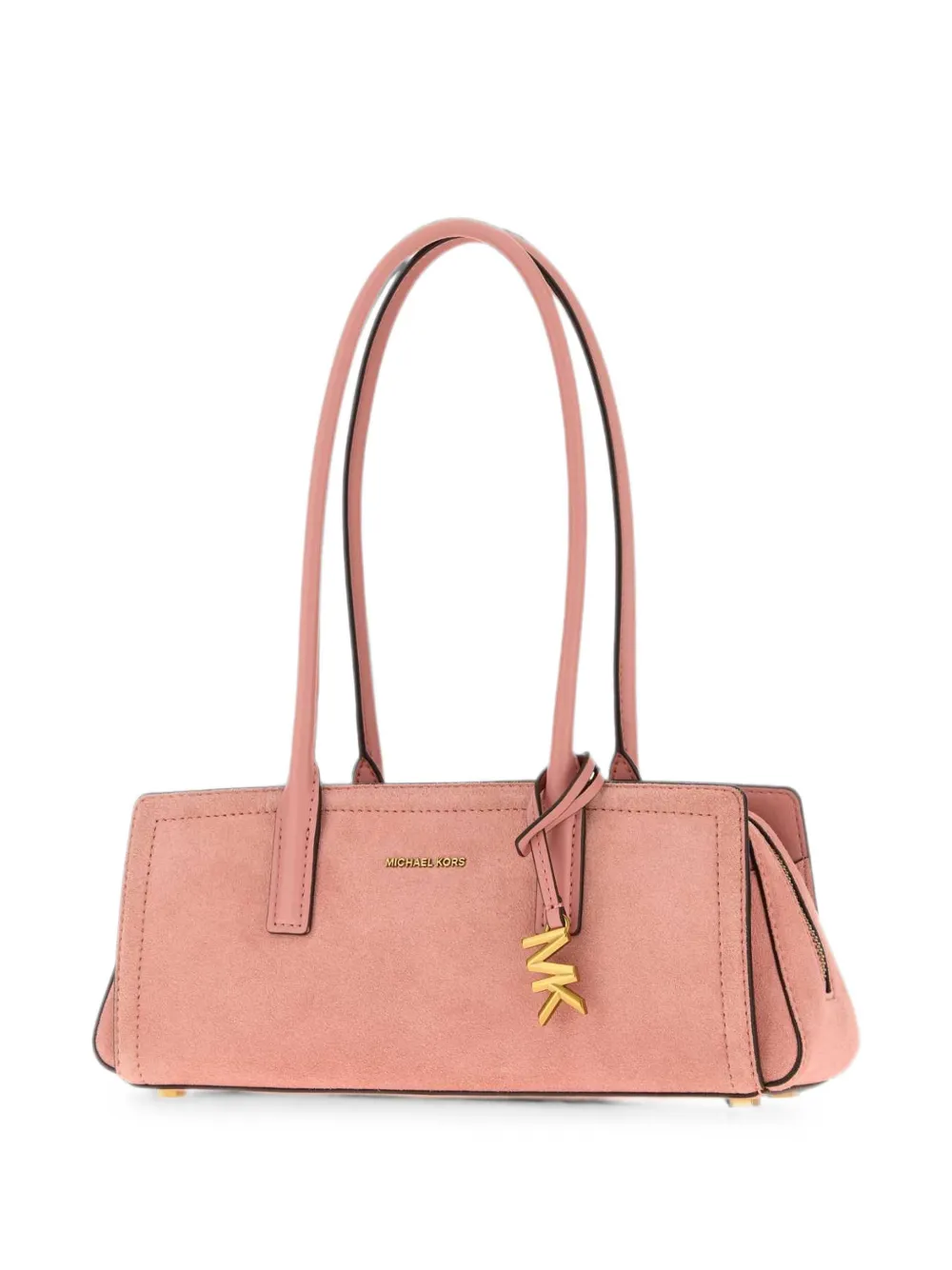 Michael Kors logo-plaque leather shoulder bag Roze