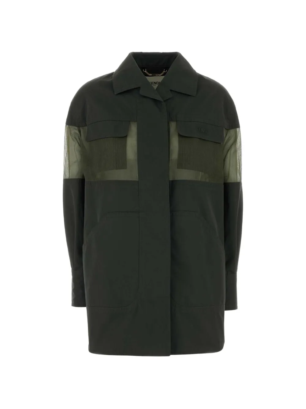 FENDI sheer-panel jacket - Grün