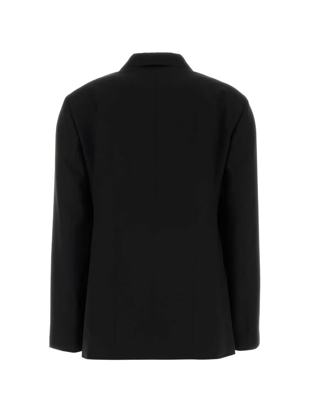 Jil Sander Vilten blazer met enkele rij knopen Zwart